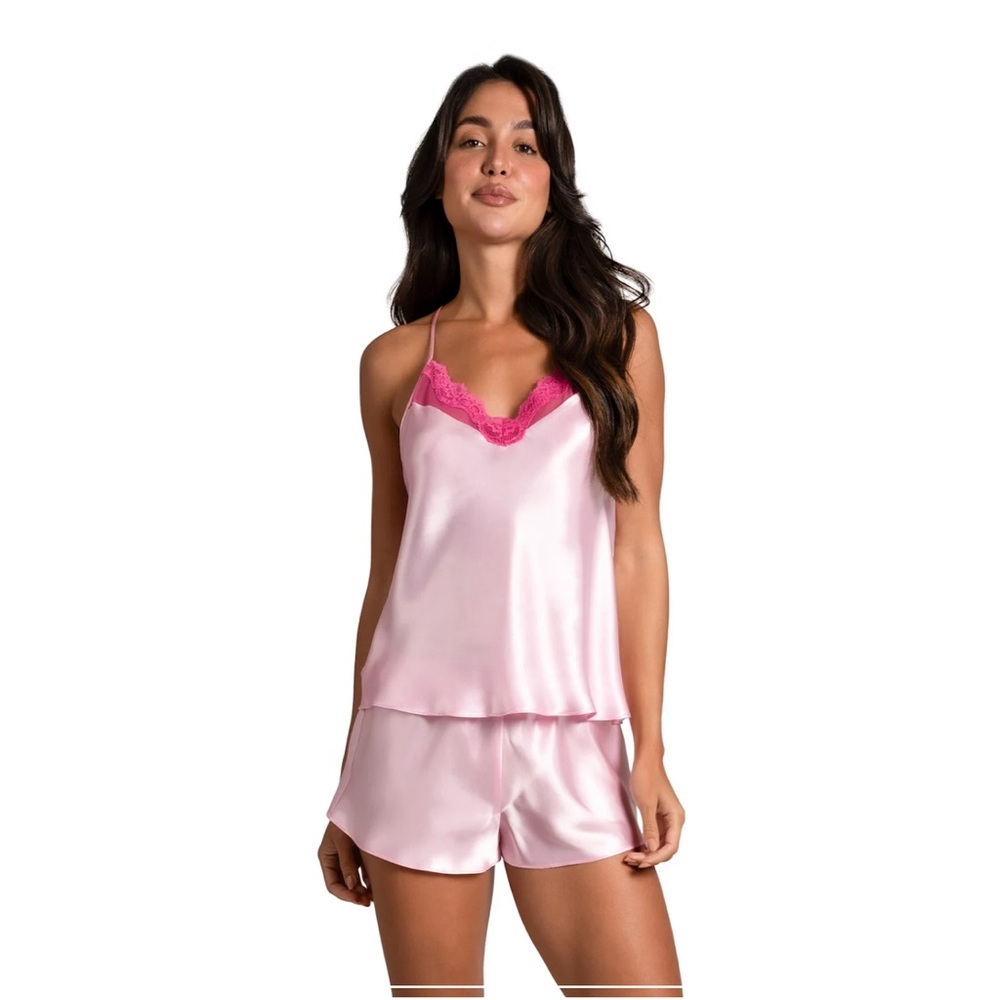 Lilac + london solid pajama cami & short